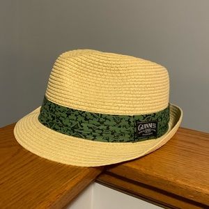 ☘️Guinness Paper/Straw Fedora Hat with Shamrock details. Unisex, EUC